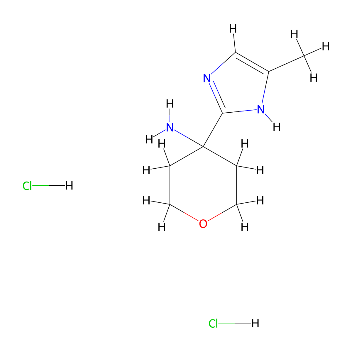 4-(4-Methyl-1H-imidazol-2-yl)oxan-4-amine dihydrochloride molecular structure, CAS 2126160-76-5