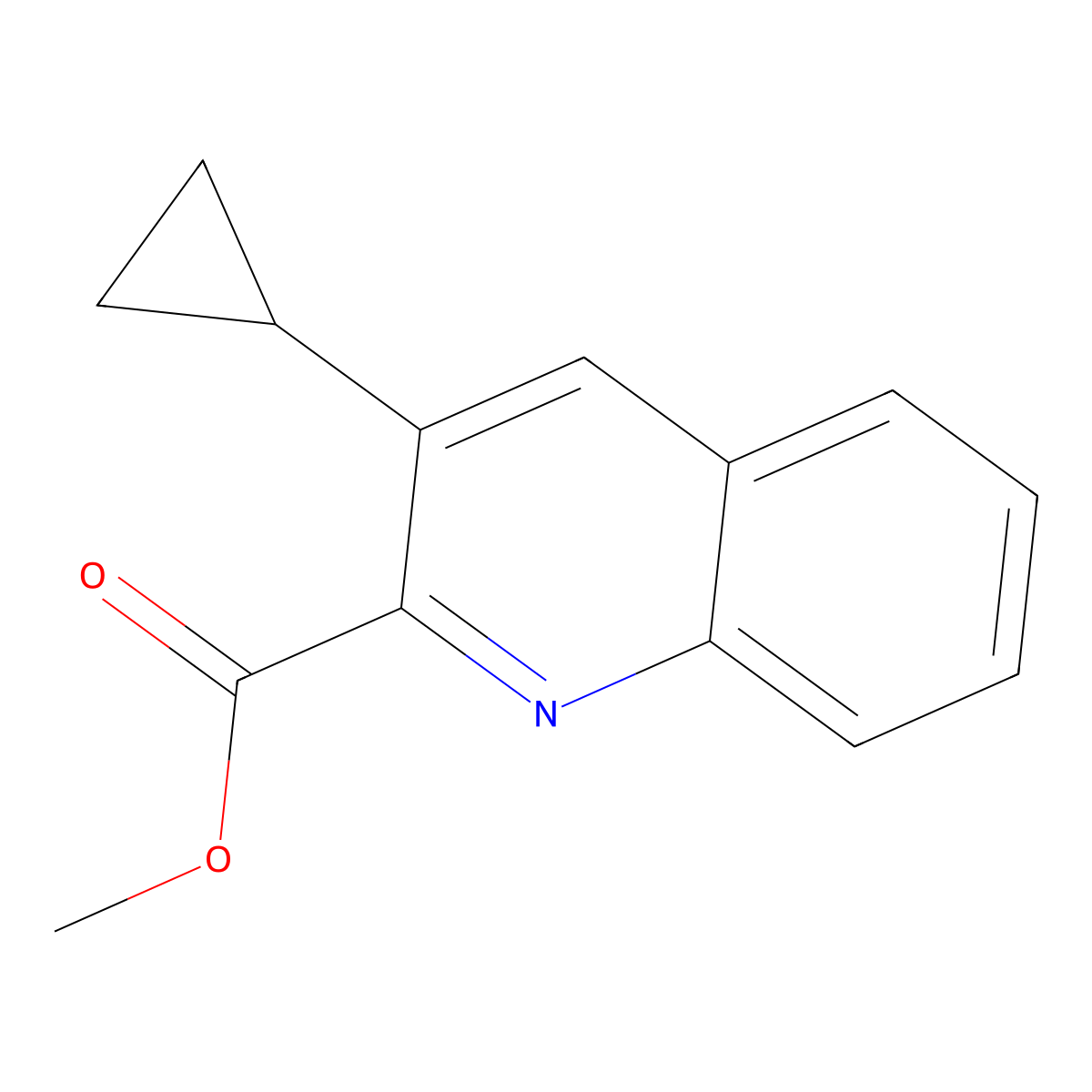 Methyl 3-cyclopropylquinoline-2-carboxylate molecular structure, CAS 2126160-77-6