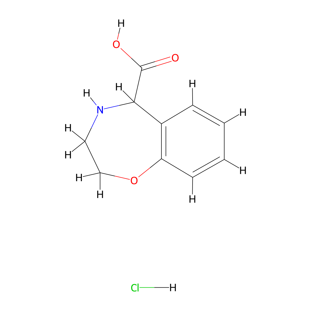 2,3,4,5-Tetrahydro-1,4-benzoxazepine-5-carboxylic acid hydrochloride molecular structure, CAS 2126160-78-7