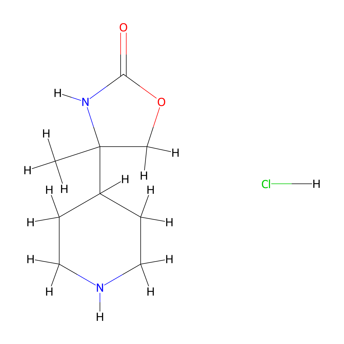4-Methyl-4-(piperidin-4-yl)-1,3-oxazolidin-2-one hydrochloride molecular structure, CAS 2126160-79-8
