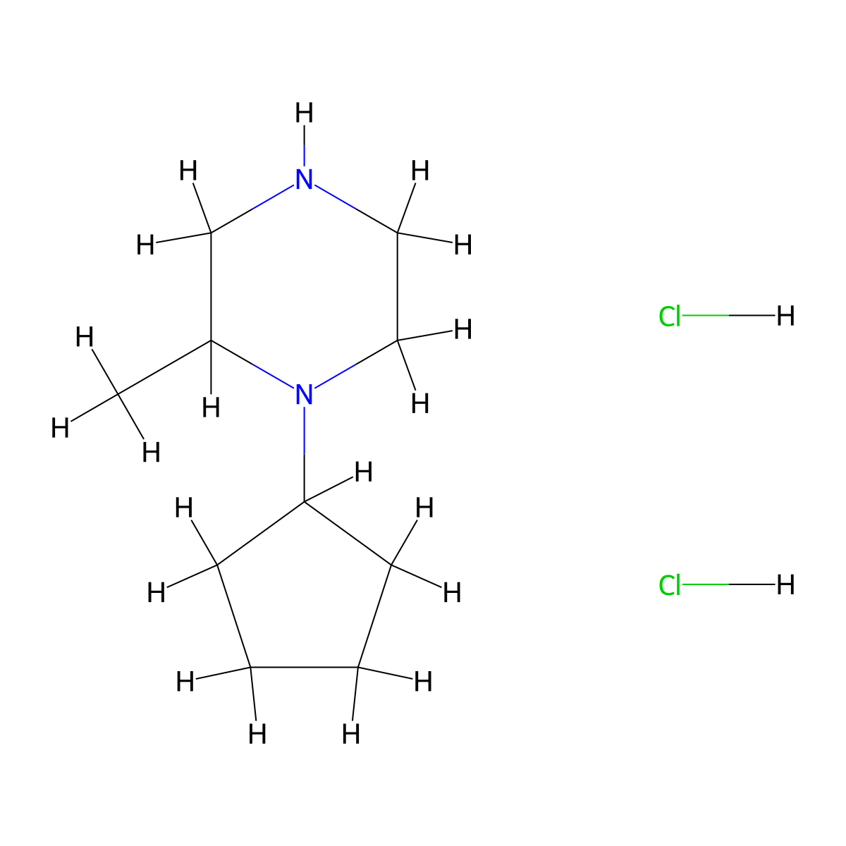1-Cyclopentyl-2-methylpiperazine dihydrochloride molecular structure, CAS 2126160-82-3
