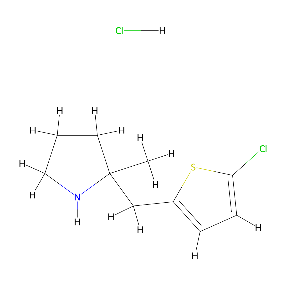 2-[(5-Chlorothiophen-2-yl)methyl]-2-methylpyrrolidine hydrochloride molecular structure, CAS 2126160-85-6