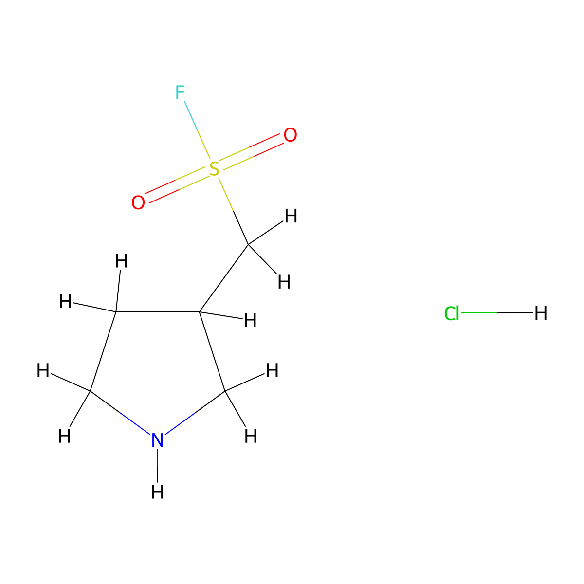 (Pyrrolidin-3-yl)methanesulfonyl fluoride hydrochloride molecular structure, CAS 2126160-86-7
