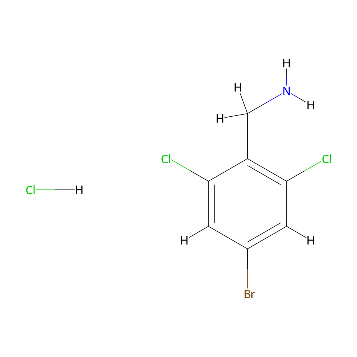 (4-Bromo-2,6-dichlorophenyl)methanamine hydrochloride molecular structure, CAS 2126160-87-8