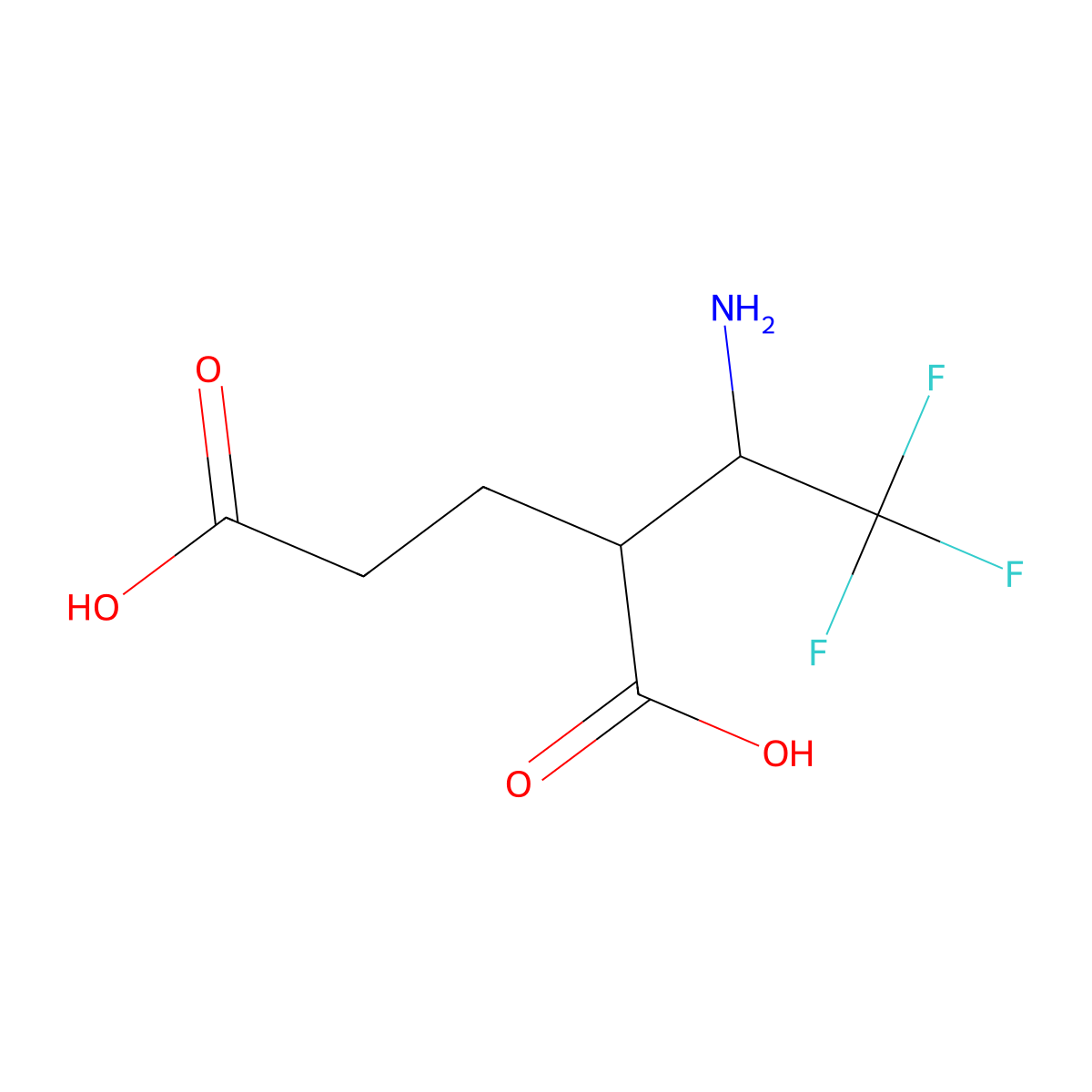 2-(1-Amino-2,2,2-trifluoroethyl)pentanedioic acid molecular structure, CAS 2126160-88-9
