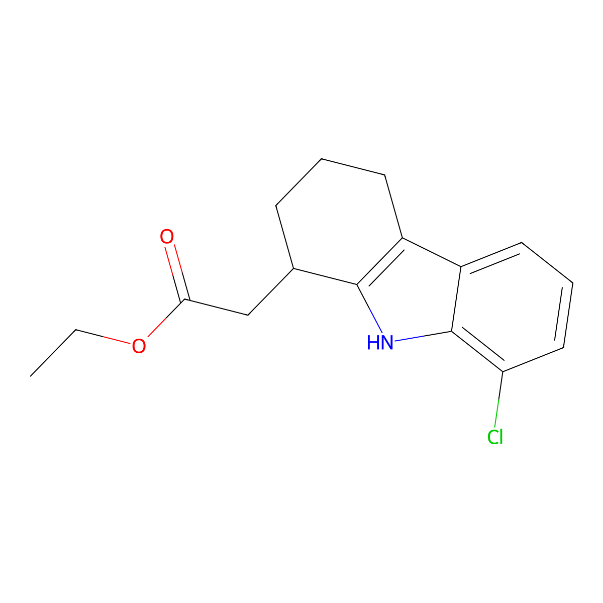 Ethyl 2-(8-chloro-2,3,4,9-tetrahydro-1H-carbazol-1-yl)acetate molecular structure, CAS 2126160-93-6