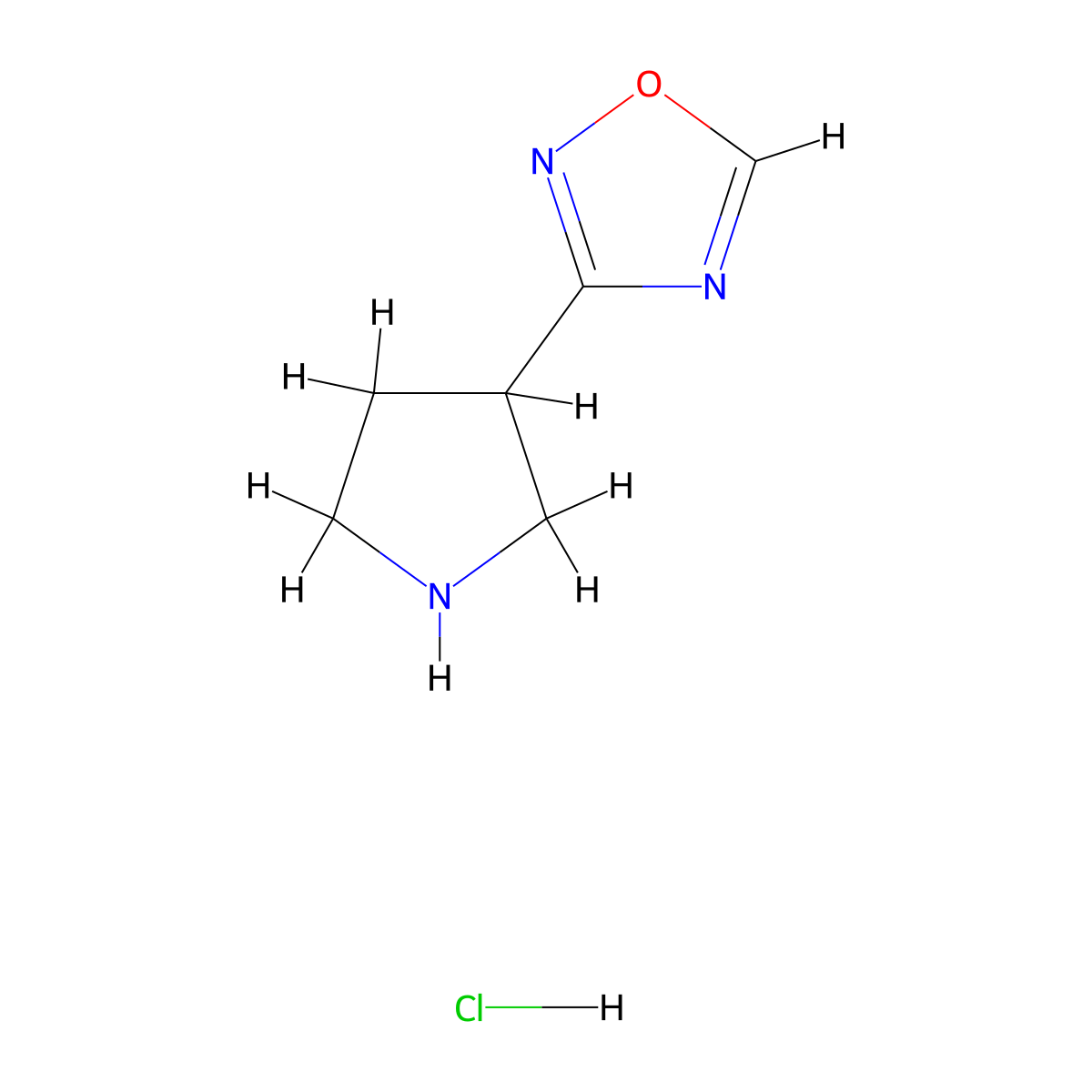 3-(Pyrrolidin-3-yl)-1,2,4-oxadiazole hydrochloride molecular structure, CAS 2126161-03-1