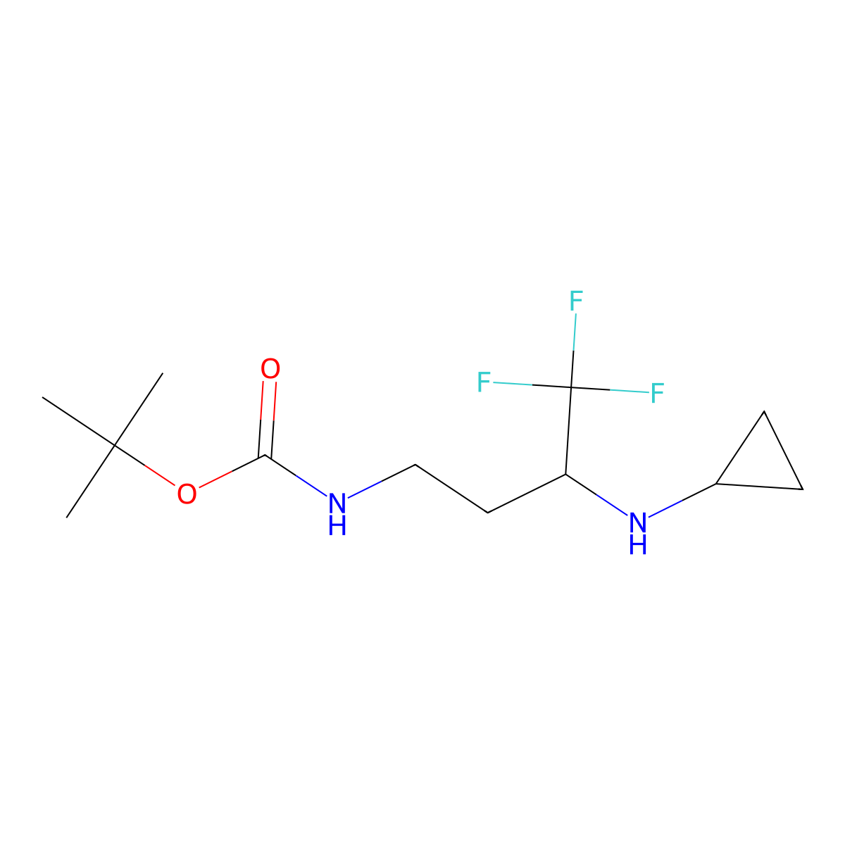 tert-butyl N-[3-(cyclopropylamino)-4,4,4-trifluorobutyl]carbamate molecular structure, CAS 2126161-05-3