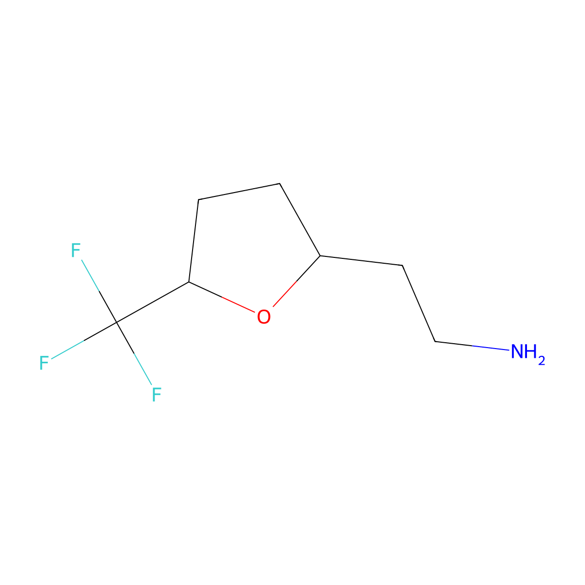 2-(5-(Trifluoromethyl)tetrahydrofuran-2-yl)ethan-1-amine molecular structure, CAS 2126161-07-5
