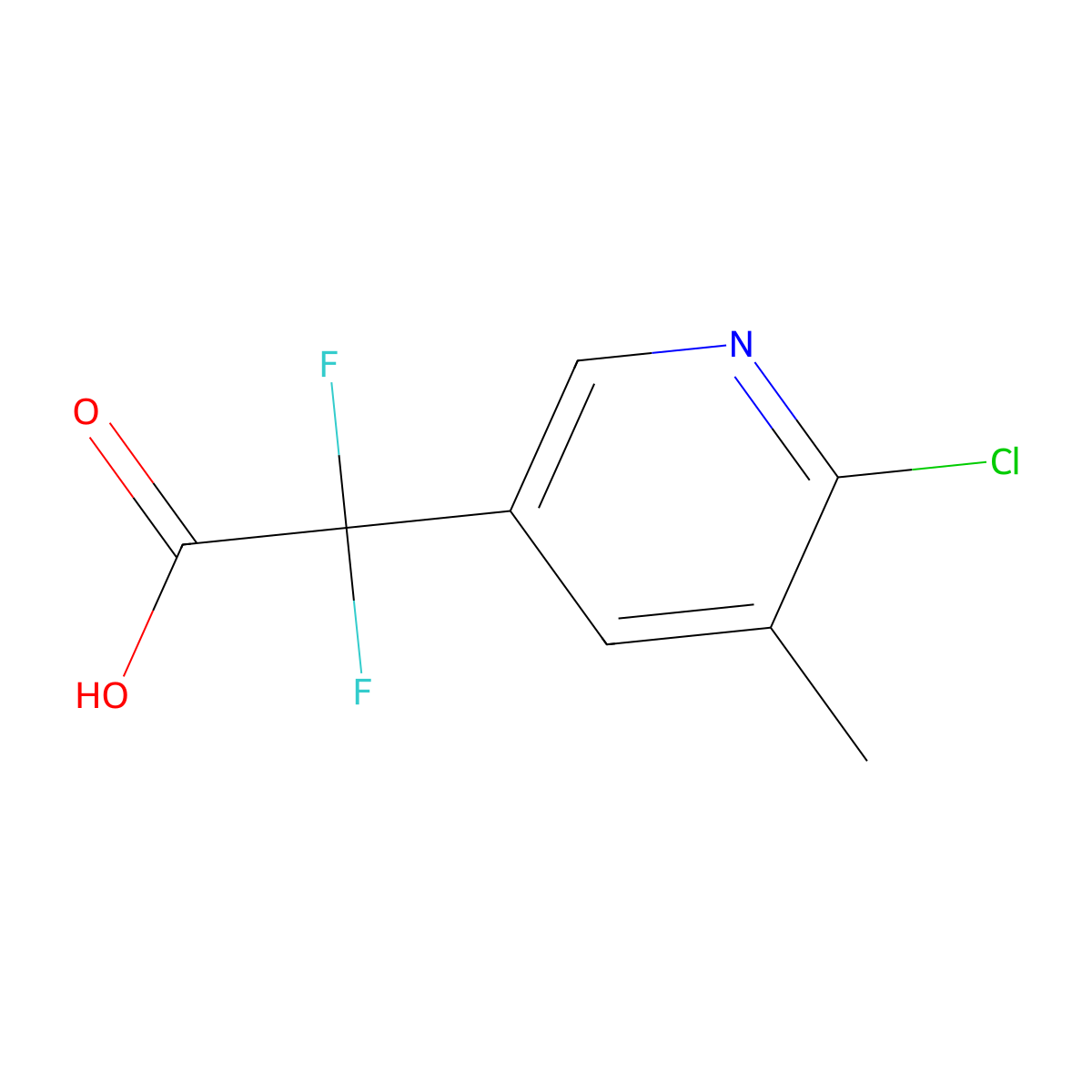 2-(6-Chloro-5-methylpyridin-3-yl)-2,2-difluoroacetic acid molecular structure, CAS 2126161-09-7