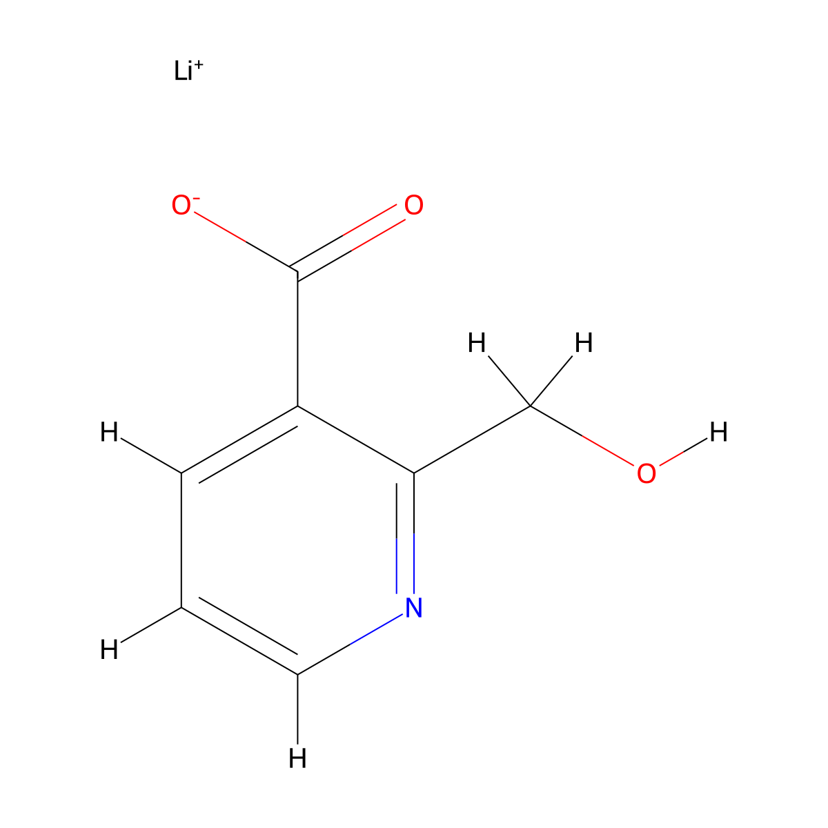 Lithium(1+) ion 2-(hydroxymethyl)pyridine-3-carboxylate molecular structure, CAS 2126161-16-6
