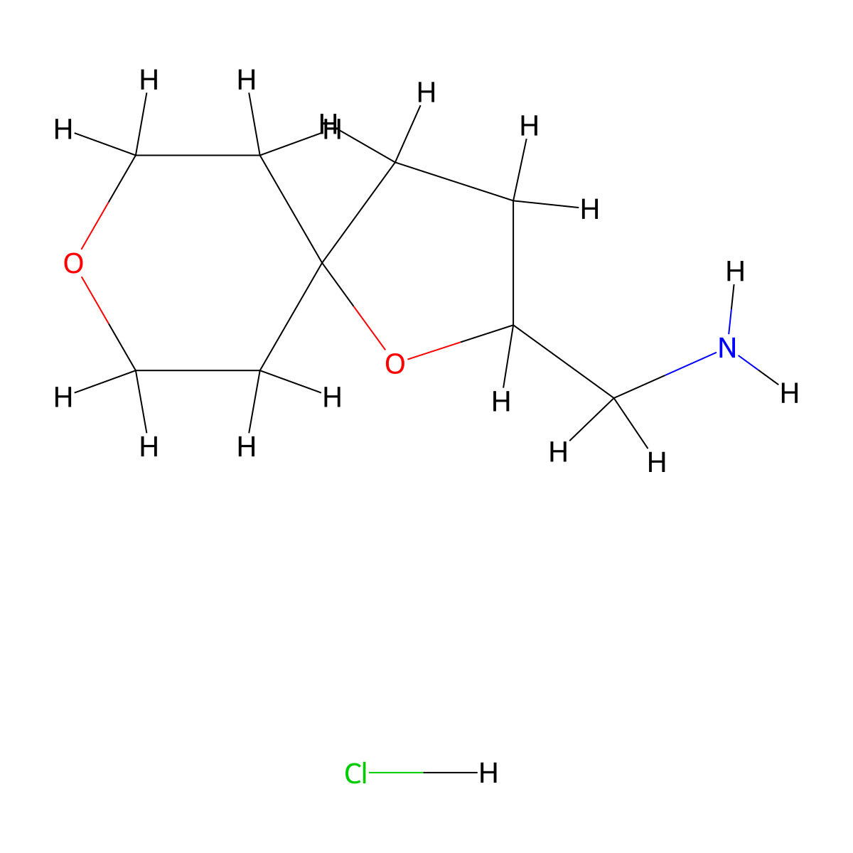 {1,8-Dioxaspiro[4.5]decan-2-yl}methanamine hydrochloride molecular structure, CAS 2126161-22-4
