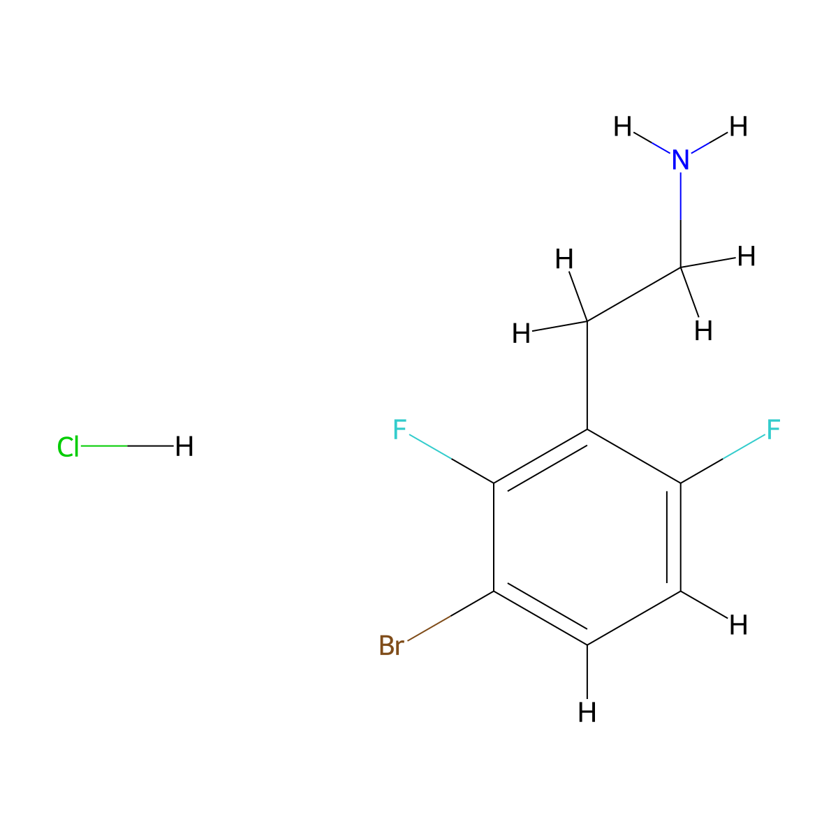 2-(3-Bromo-2,6-difluorophenyl)ethan-1-amine hydrochloride molecular structure, CAS 2126161-33-7