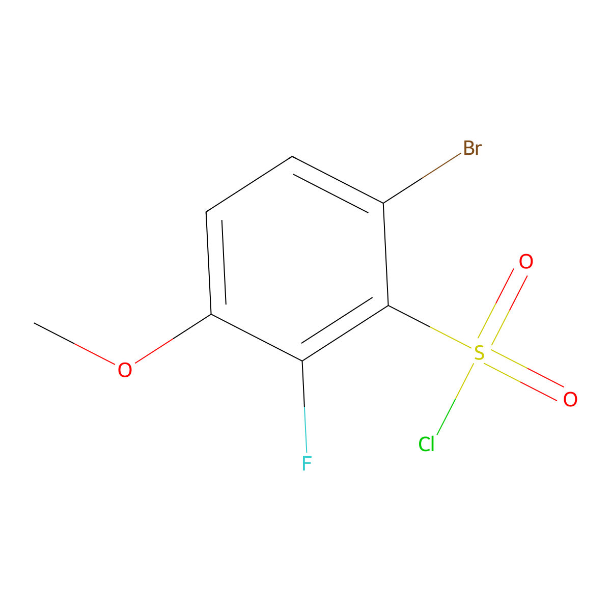 6-Bromo-2-fluoro-3-methoxybenzene-1-sulfonyl chloride molecular structure, CAS 2126161-35-9