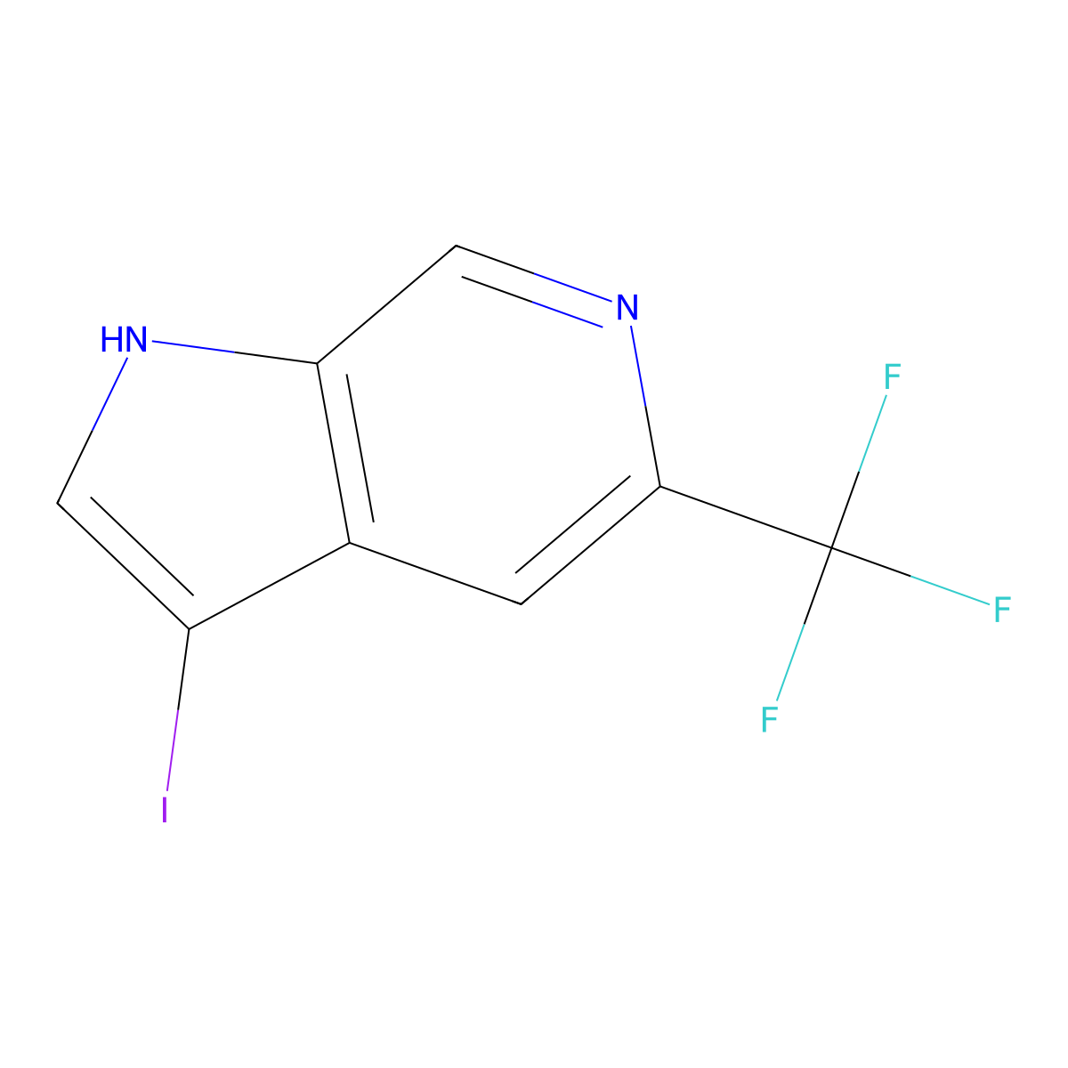 3-iodo-5-(trifluoromethyl)-1H-pyrrolo[2,3-c]pyridine molecular structure, CAS 2126161-36-0