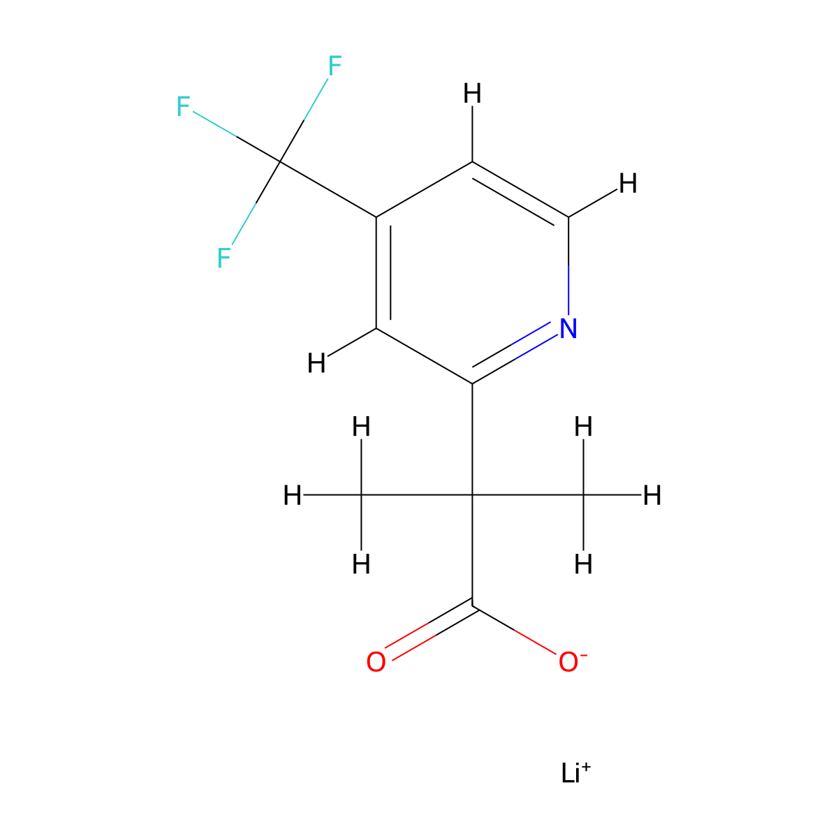 Lithium(1+) ion 2-methyl-2-(4-(trifluoromethyl)pyridin-2-yl)propanoate molecular structure, CAS 2126161-37-1