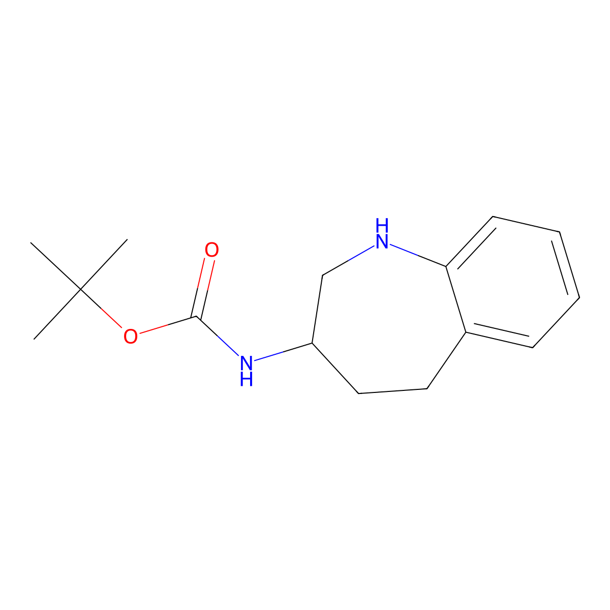 tert-butyl N-(2,3,4,5-tetrahydro-1H-1-benzazepin-3-yl)carbamate molecular structure, CAS 2126161-48-4