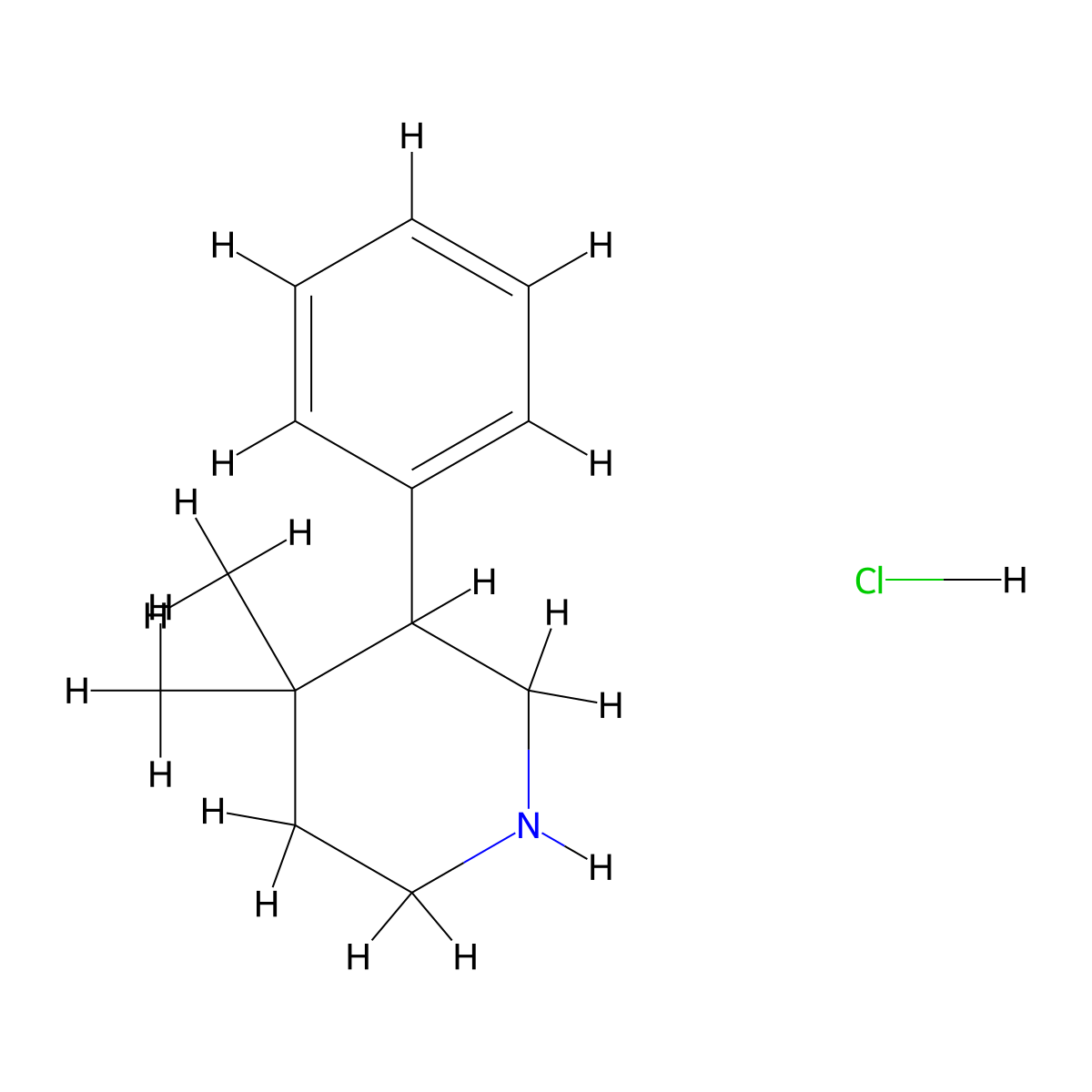 4,4-Dimethyl-3-phenylpiperidine hydrochloride molecular structure, CAS 2126161-51-9