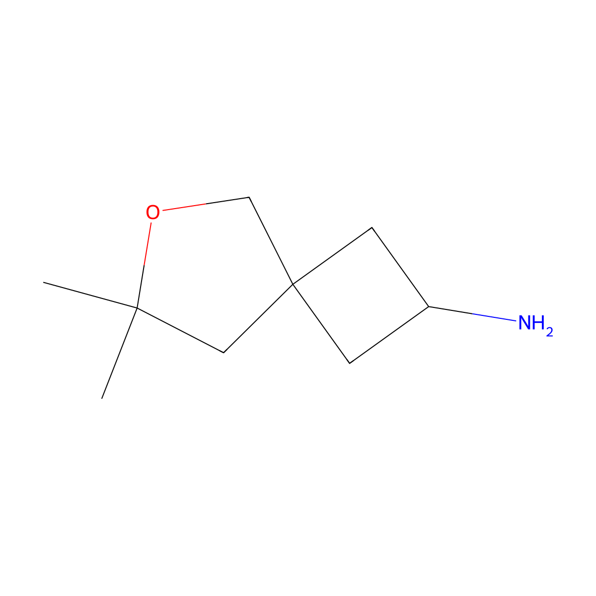 7,7-Dimethyl-6-oxaspiro(3.4)octan-2-amine molecular structure, CAS 2126161-53-1