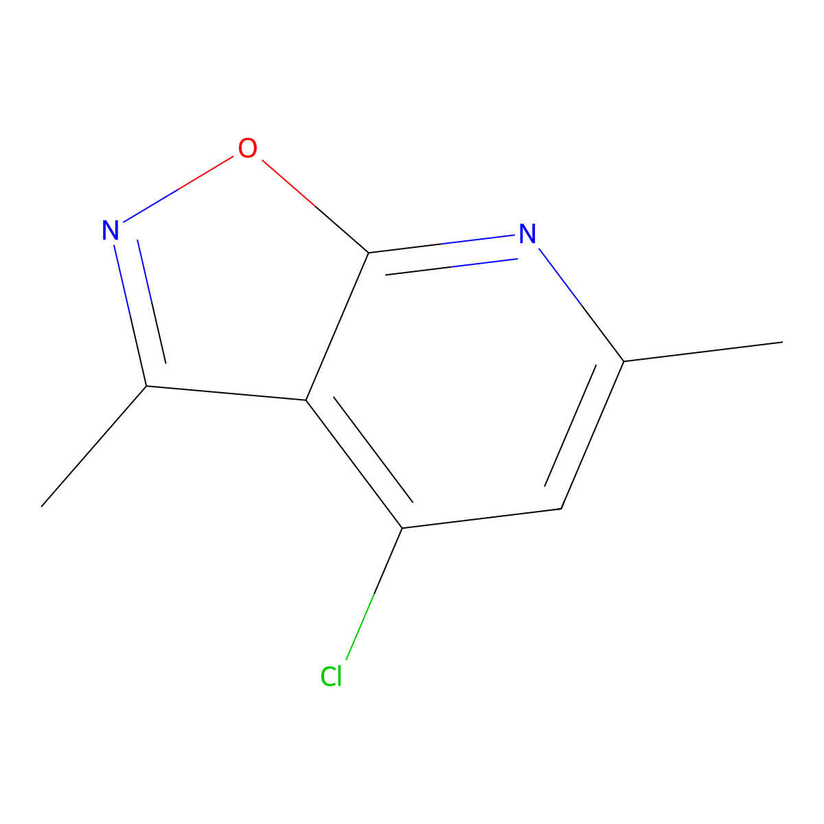 4-Chloro-3,6-dimethyl-(1,2)oxazolo(5,4-b)pyridine molecular structure, CAS 2126161-62-2
