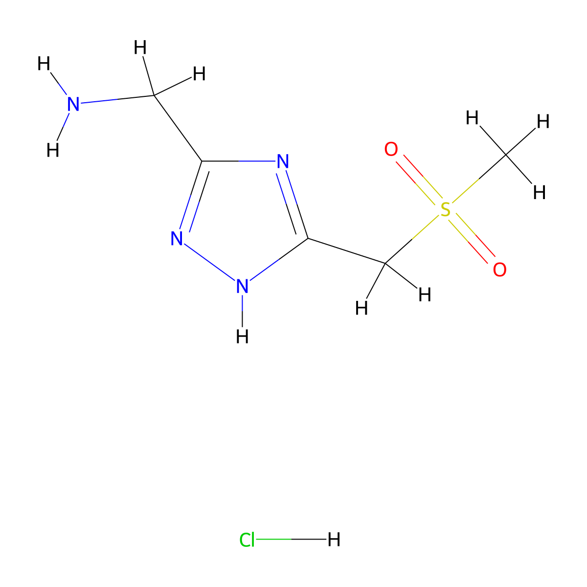 [5-(Methanesulfonylmethyl)-4H-1,2,4-triazol-3-yl]methanamine hydrochloride molecular structure, CAS 2126161-63-3
