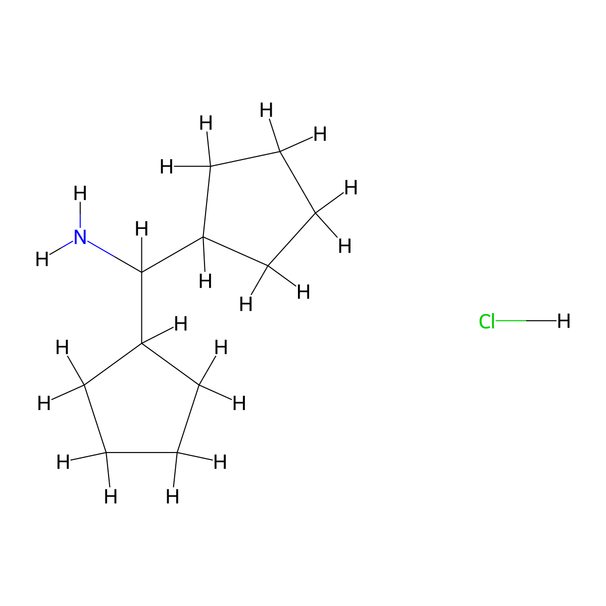 Dicyclopentylmethanamine hydrochloride molecular structure, CAS 2126161-64-4