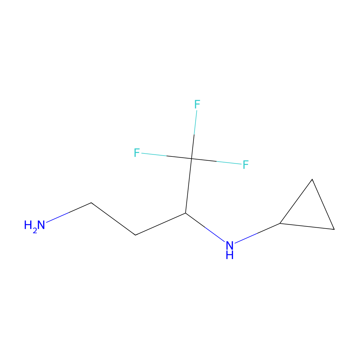N3-cyclopropyl-4,4,4-trifluorobutane-1,3-diamine molecular structure, CAS 2126161-68-8