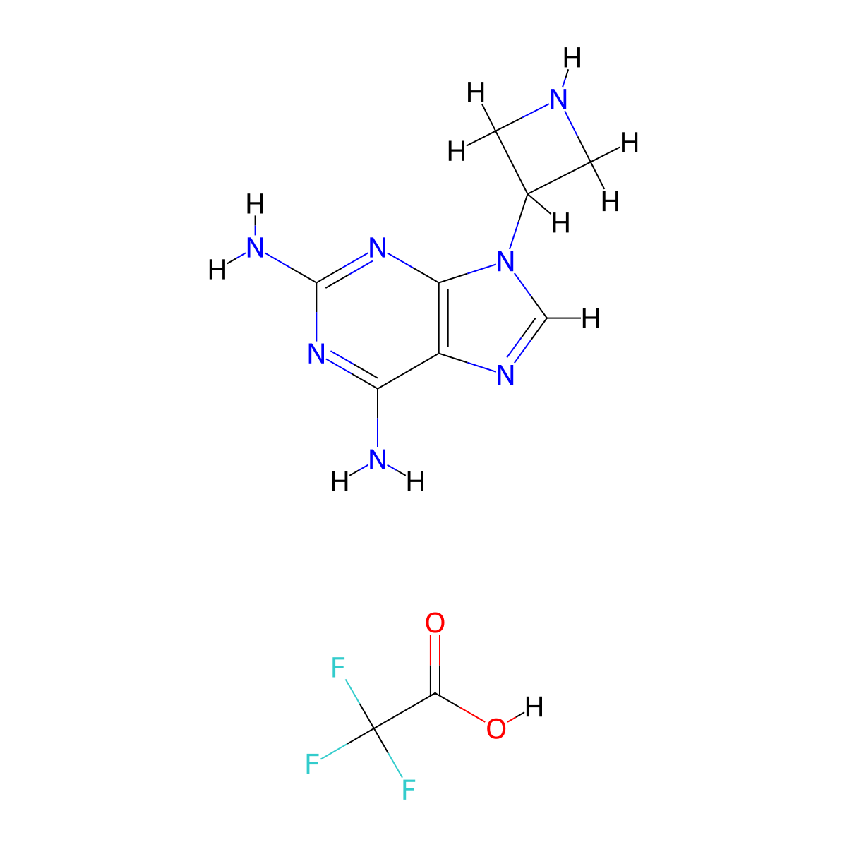 9-(azetidin-3-yl)-9H-purine-2,6-diamine; trifluoroacetic acid molecular structure, CAS 2126161-71-3