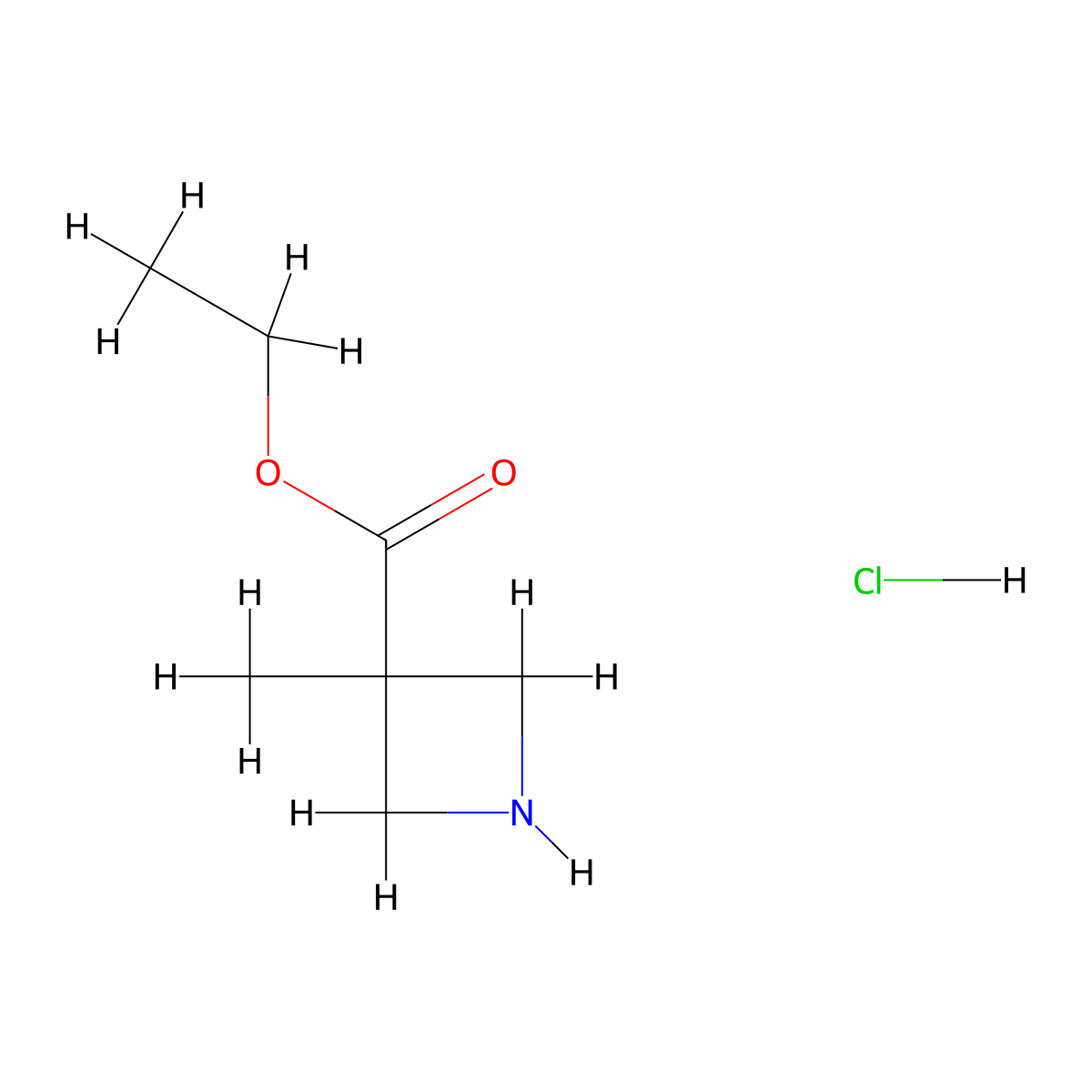 Ethyl 3-methylazetidine-3-carboxylate hydrochloride molecular structure, CAS 2126161-82-6