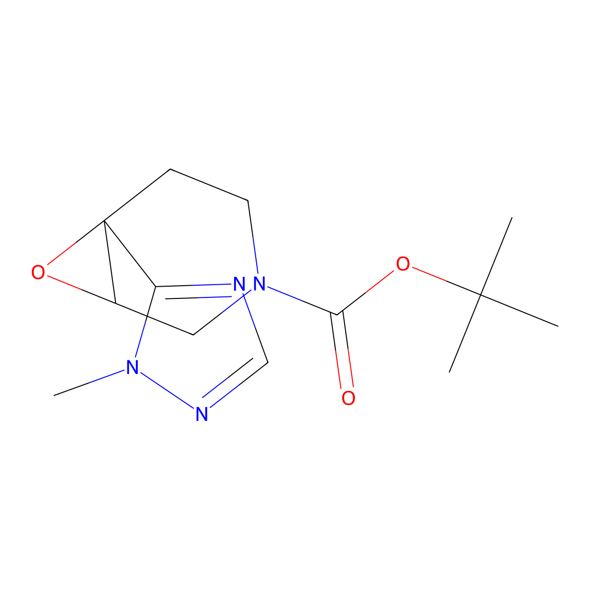 tert-butyl 6-(1-methyl-1H-1,2,4-triazol-5-yl)-7-oxa-3-azabicyclo[4.1.0]heptane-3-carboxylate molecular structure, CAS 2126161-83-7