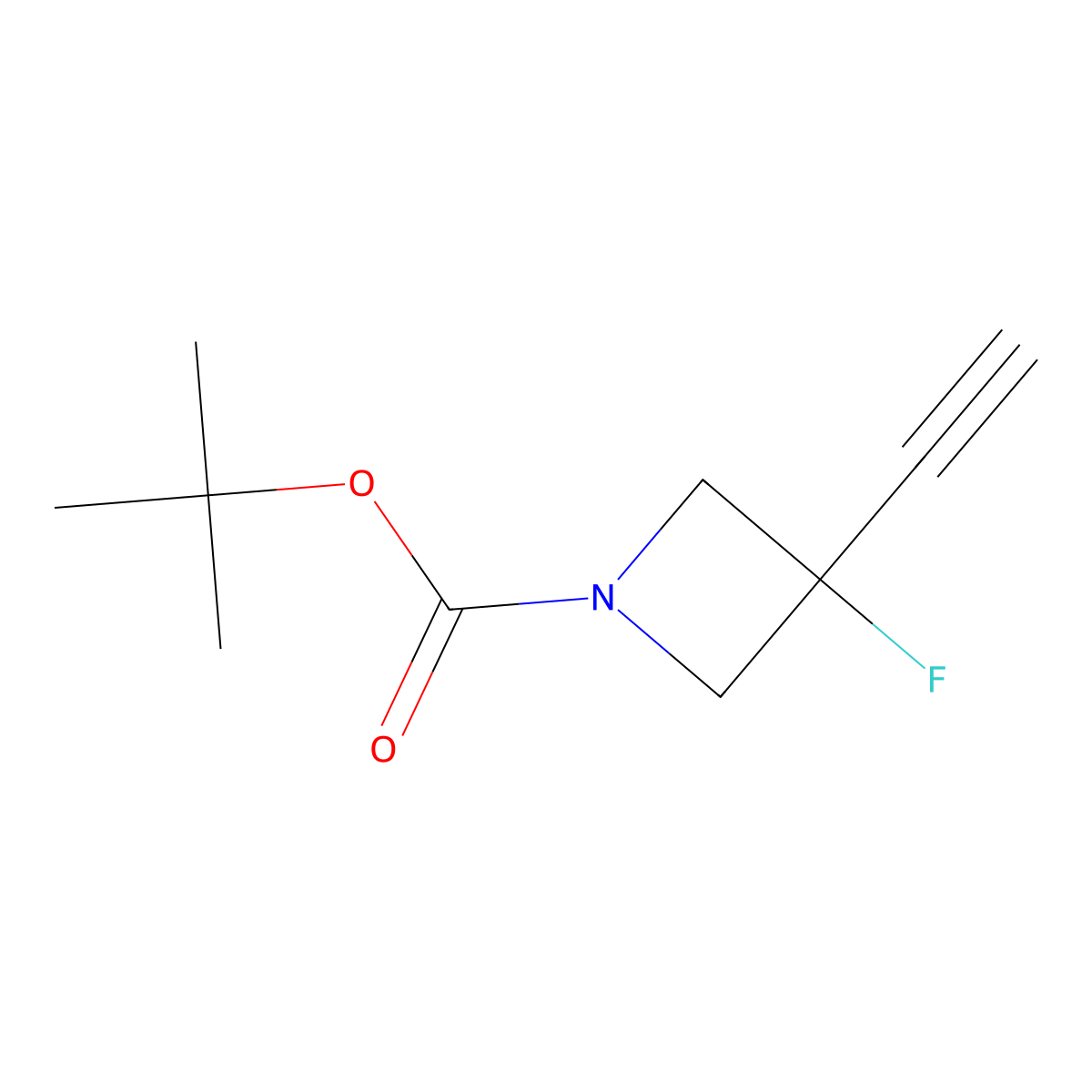 Tert-butyl 3-ethynyl-3-fluoroazetidine-1-carboxylate molecular structure, CAS 2126161-88-2