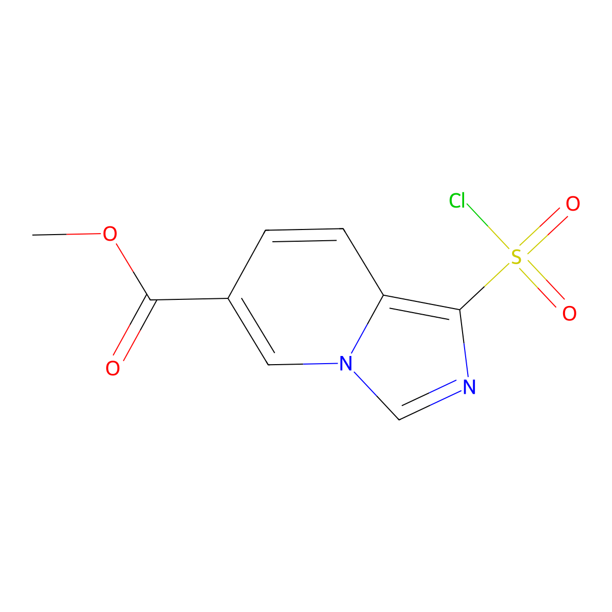 Methyl 1-(chlorosulfonyl)imidazo(1,5-a)pyridine-6-carboxylate molecular structure, CAS 2126161-95-1