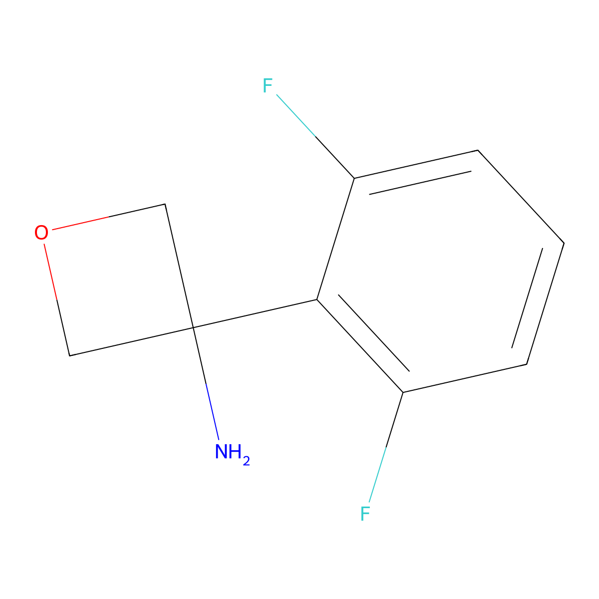 3-(2,6-Difluorophenyl)oxetan-3-amine molecular structure, CAS 2126162-02-3