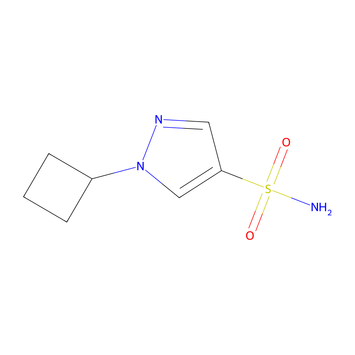 1-Cyclobutyl-1H-pyrazole-4-sulfonamide molecular structure, CAS 2126162-09-0