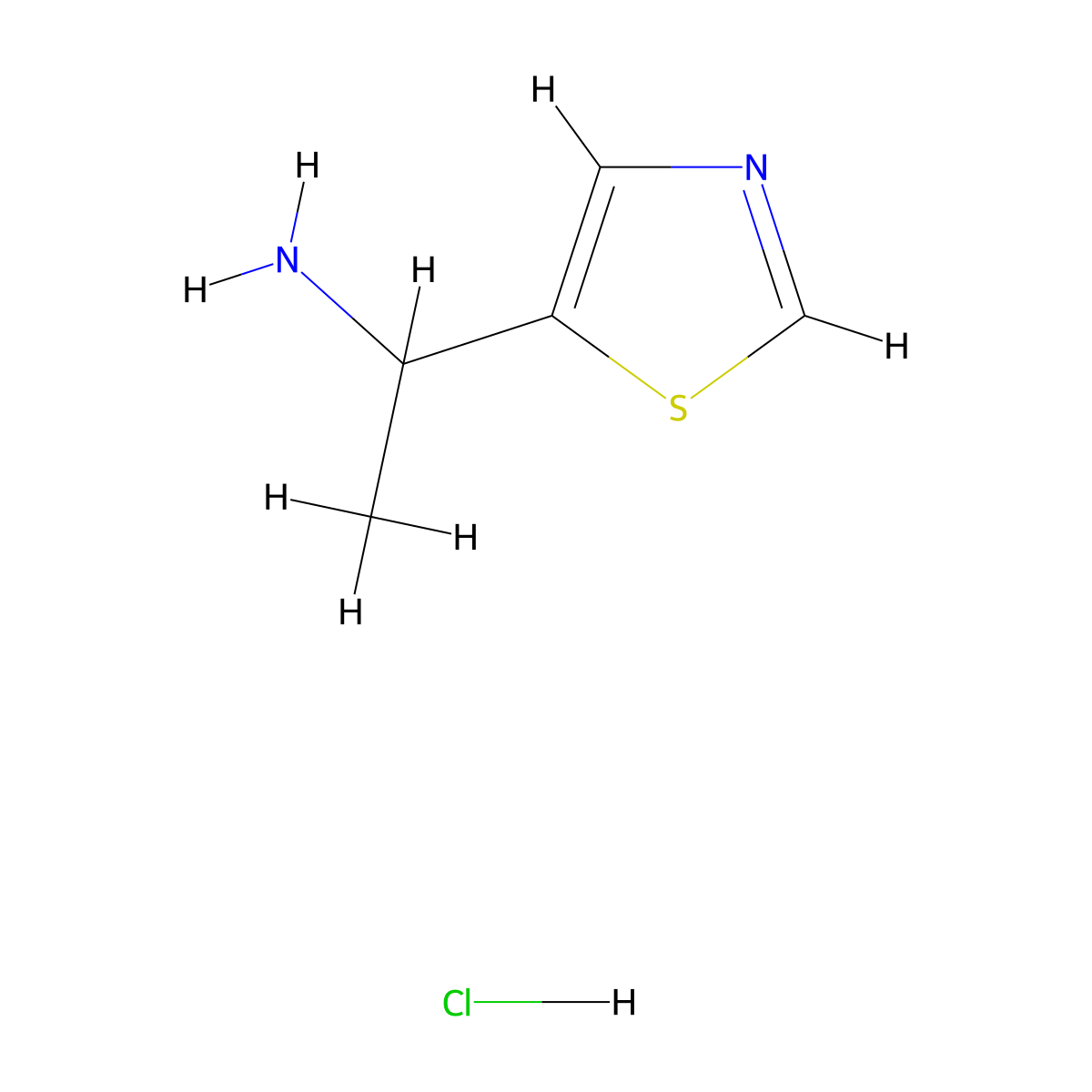 1-(1,3-Thiazol-5-yl)ethan-1-amine hydrochloride molecular structure, CAS 2126162-10-3