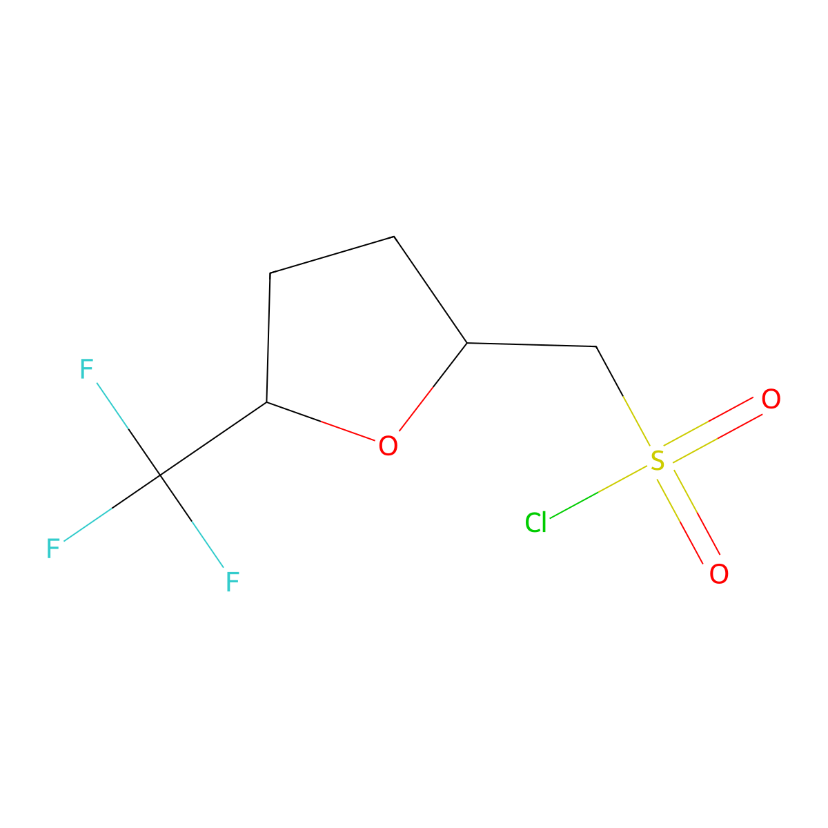 (5-(Trifluoromethyl)oxolan-2-yl)methanesulfonyl chloride molecular structure, CAS 2126162-12-5