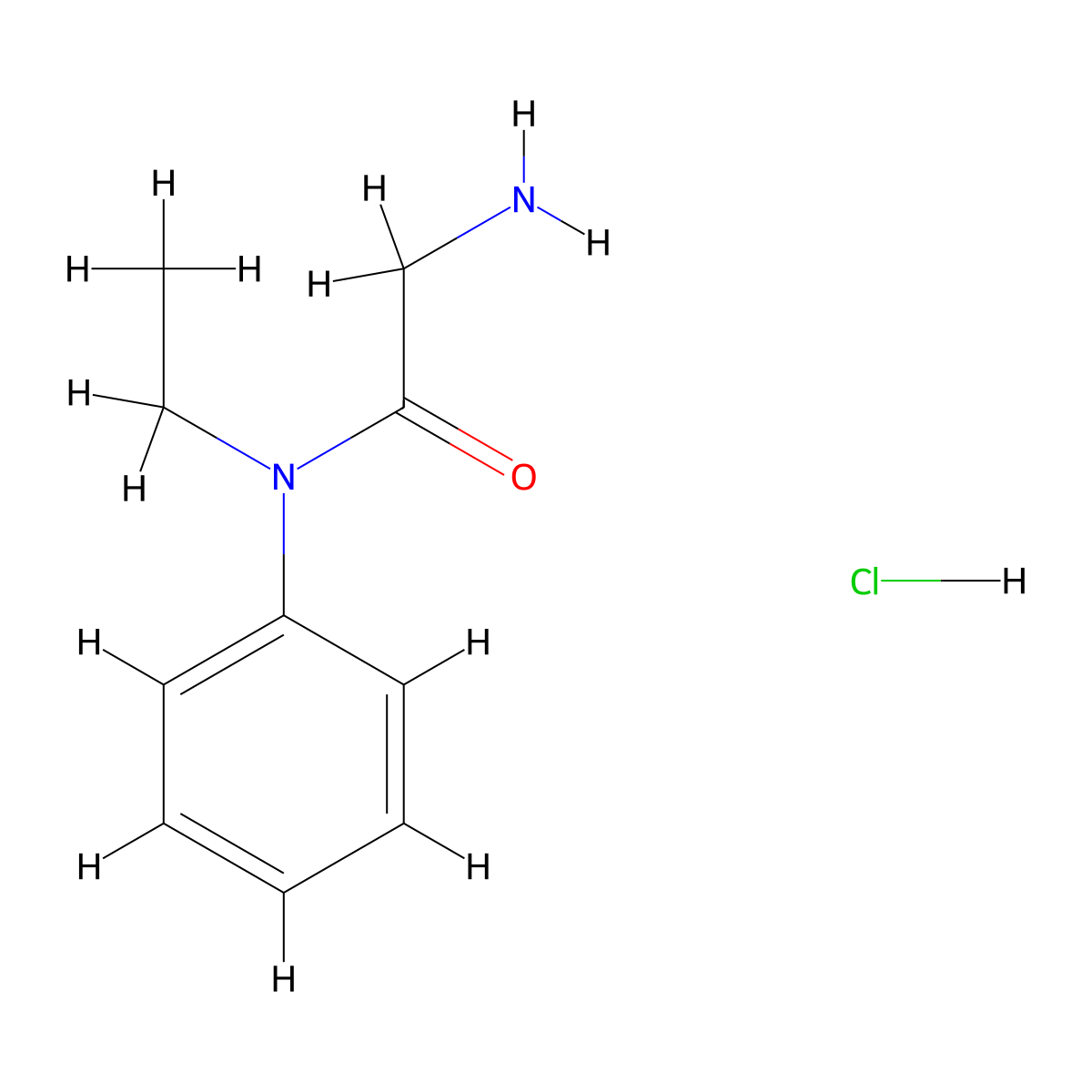 2-Amino-N-ethyl-N-phenylacetamide hydrochloride molecular structure, CAS 2126162-20-5