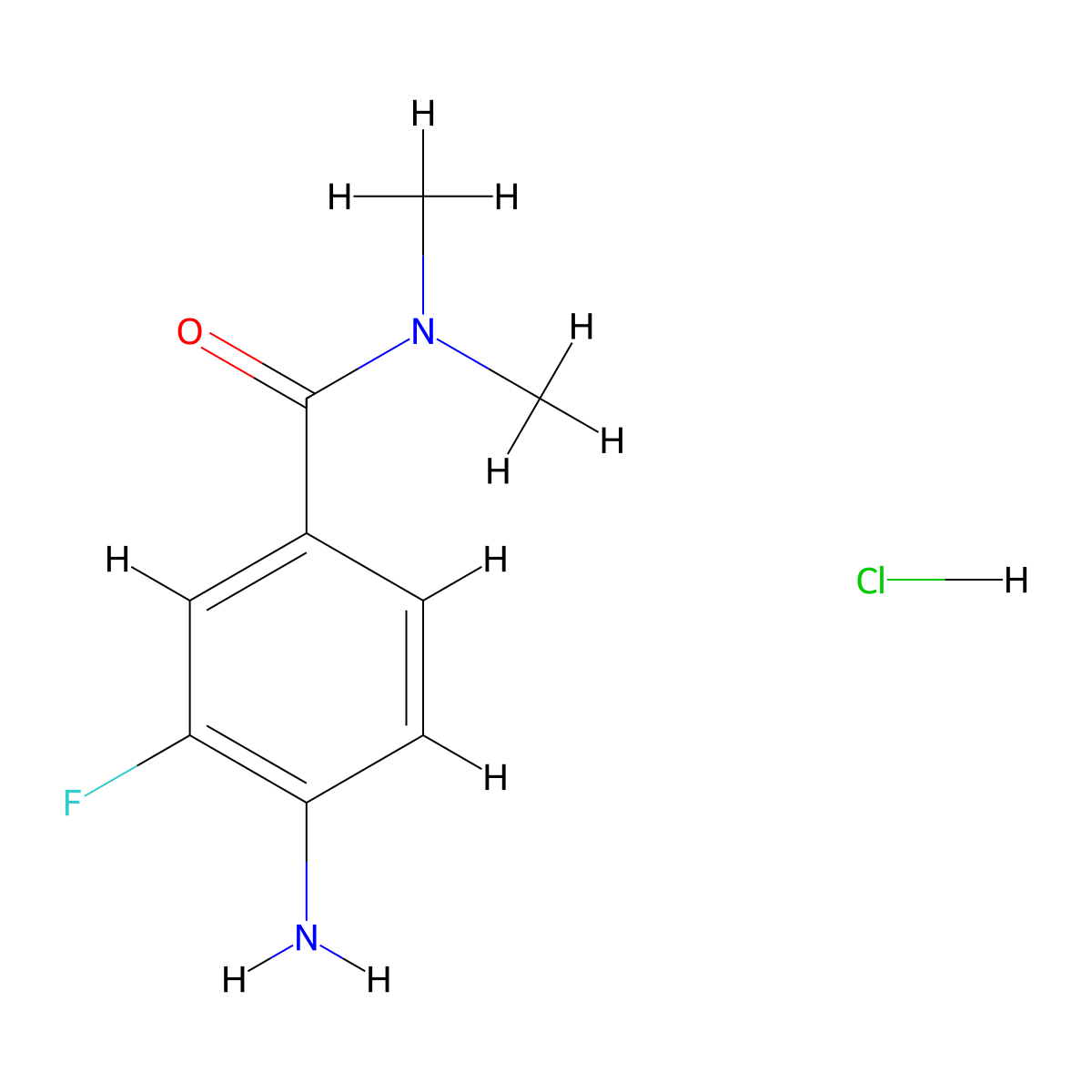 4-Amino-3-fluoro-N,N-dimethylbenzamide hydrochloride molecular structure, CAS 2126162-25-0