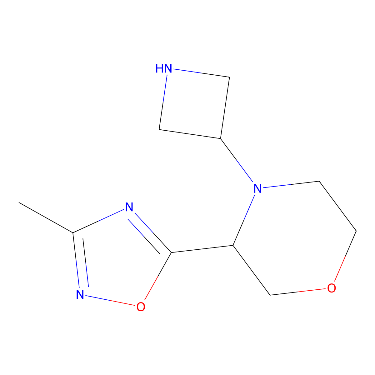 4-(Azetidin-3-yl)-3-(3-methyl-1,2,4-oxadiazol-5-yl)morpholine molecular structure, CAS 2126162-33-0