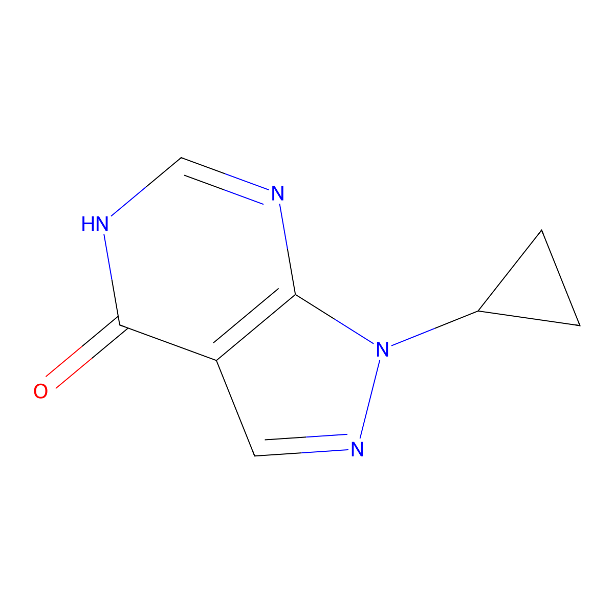 1-cyclopropyl-1H,4H,5H-pyrazolo[3,4-d]pyrimidin-4-one molecular structure, CAS 2126162-40-9