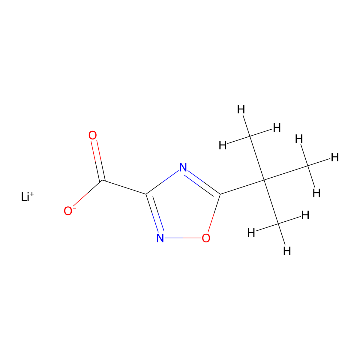 Lithium 5-tert-butyl-1,2,4-oxadiazole-3-carboxylate molecular structure, CAS 2126162-44-3