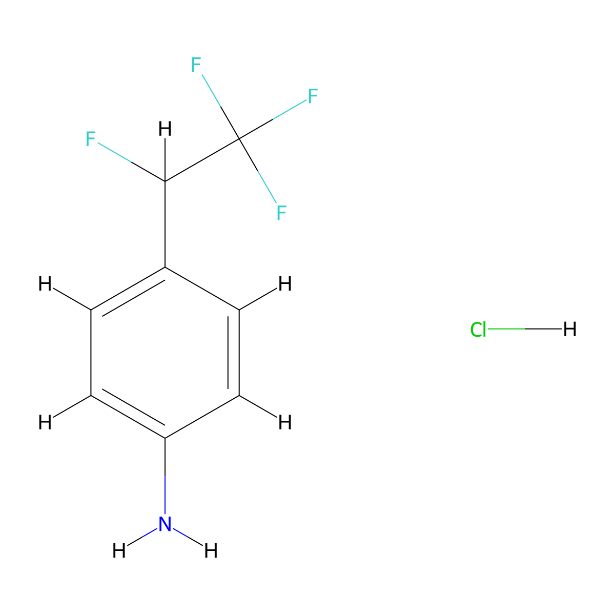4-(1,2,2,2-Tetrafluoroethyl)aniline hydrochloride molecular structure, CAS 2126162-48-7