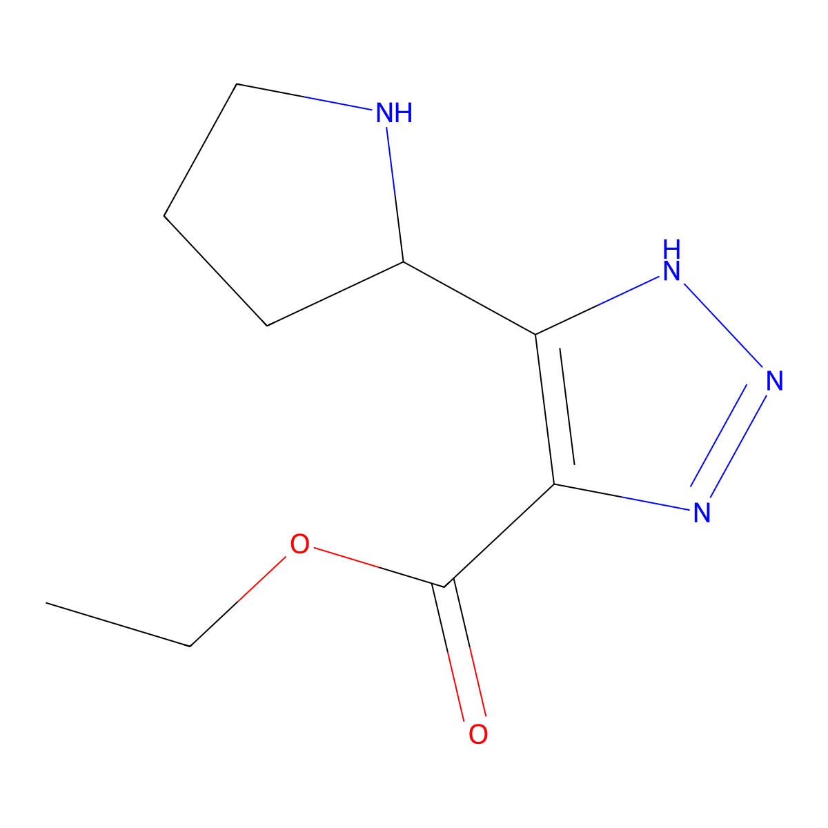 ethyl 5-(pyrrolidin-2-yl)-1H-1,2,3-triazole-4-carboxylate molecular structure, CAS 2126162-49-8