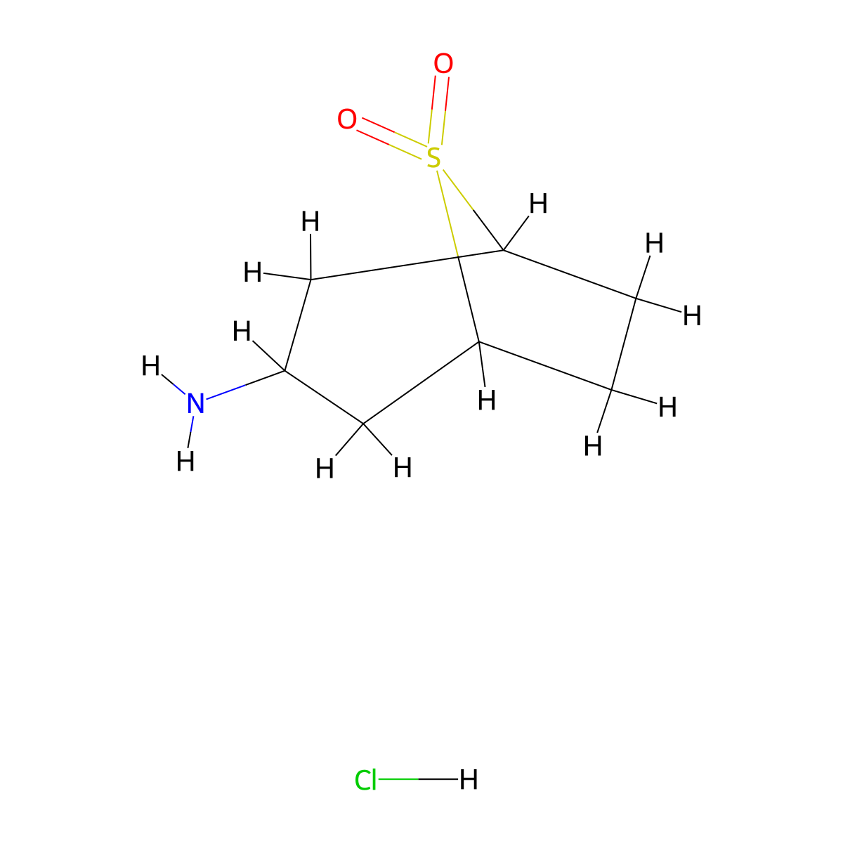 3-Amino-8lambda6-thiabicyclo[3.2.1]octane-8,8-dione hydrochloride molecular structure, CAS 2126162-54-5