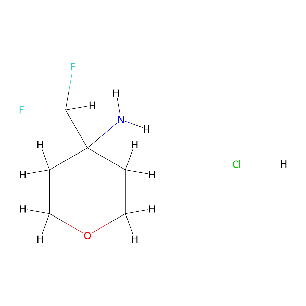 4-(Difluoromethyl)oxan-4-amine hydrochloride molecular structure, CAS 2126162-64-7
