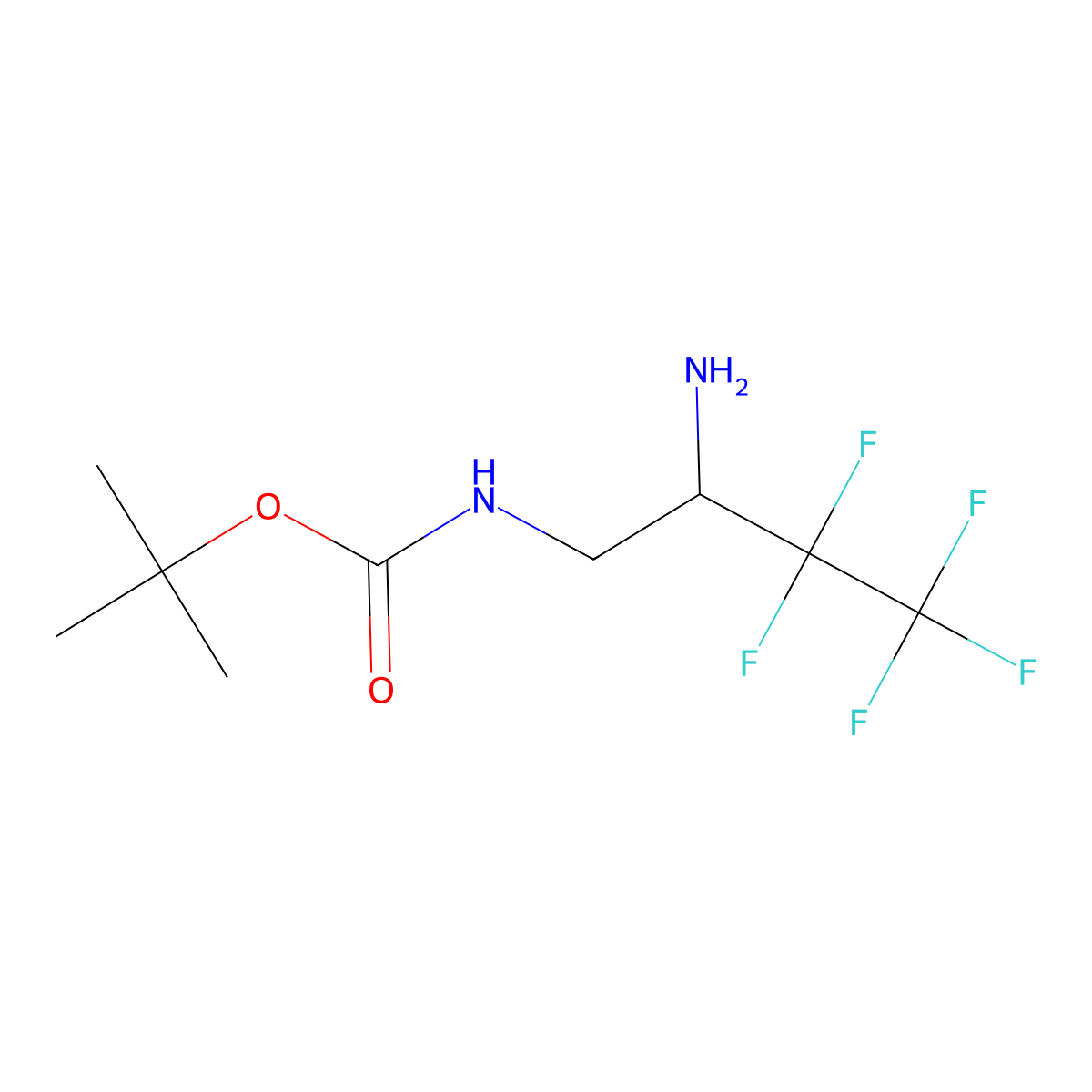 tert-butyl N-(2-amino-3,3,4,4,4-pentafluorobutyl)carbamate molecular structure, CAS 2126162-65-8