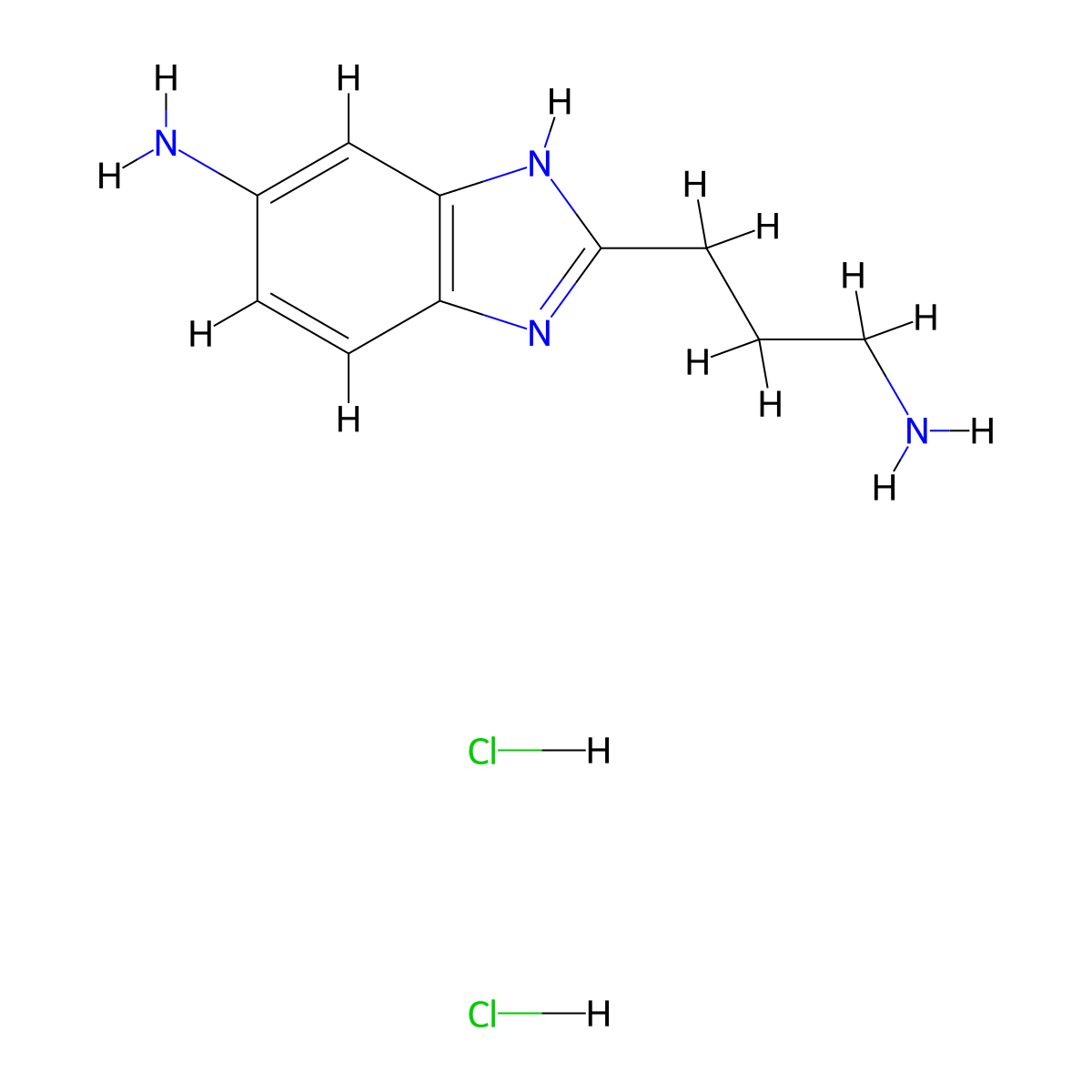 2-(3-aminopropyl)-1H-1,3-benzodiazol-5-amine dihydrochloride molecular structure, CAS 2126162-67-0