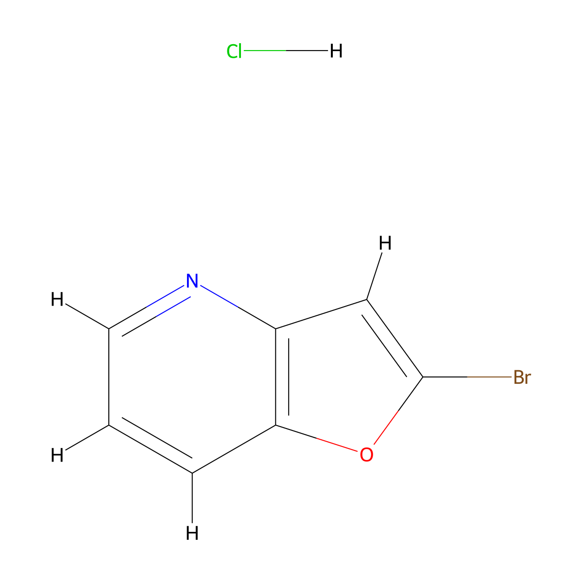 2-Bromofuro(3,2-b)pyridine hydrochloride molecular structure, CAS 2126162-72-7