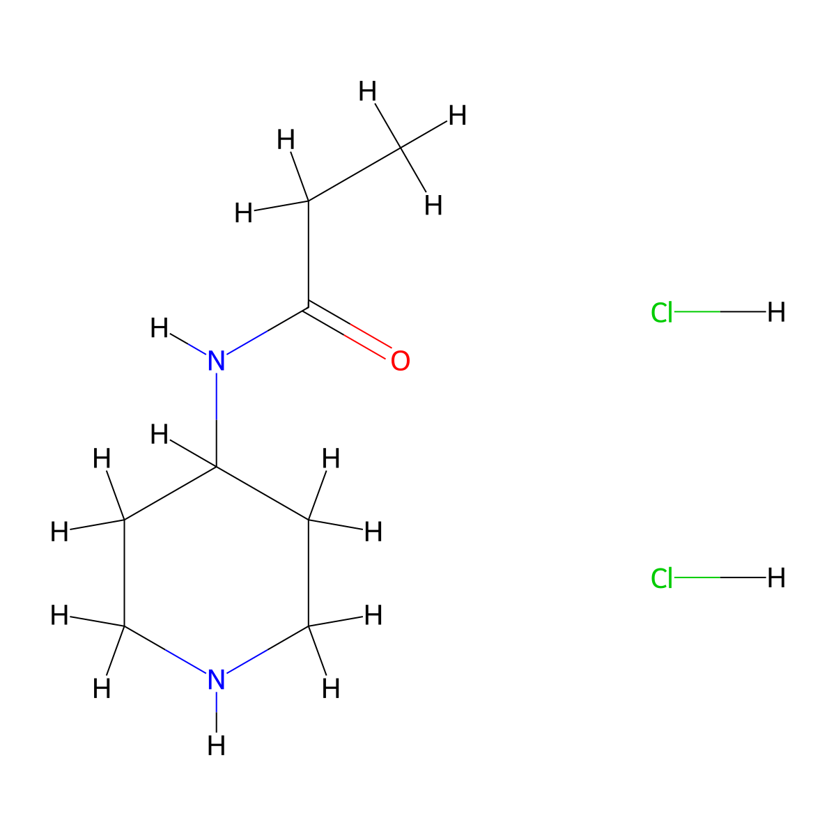 N-(piperidin-4-yl)propanamide dihydrochloride molecular structure, CAS 2126162-77-2