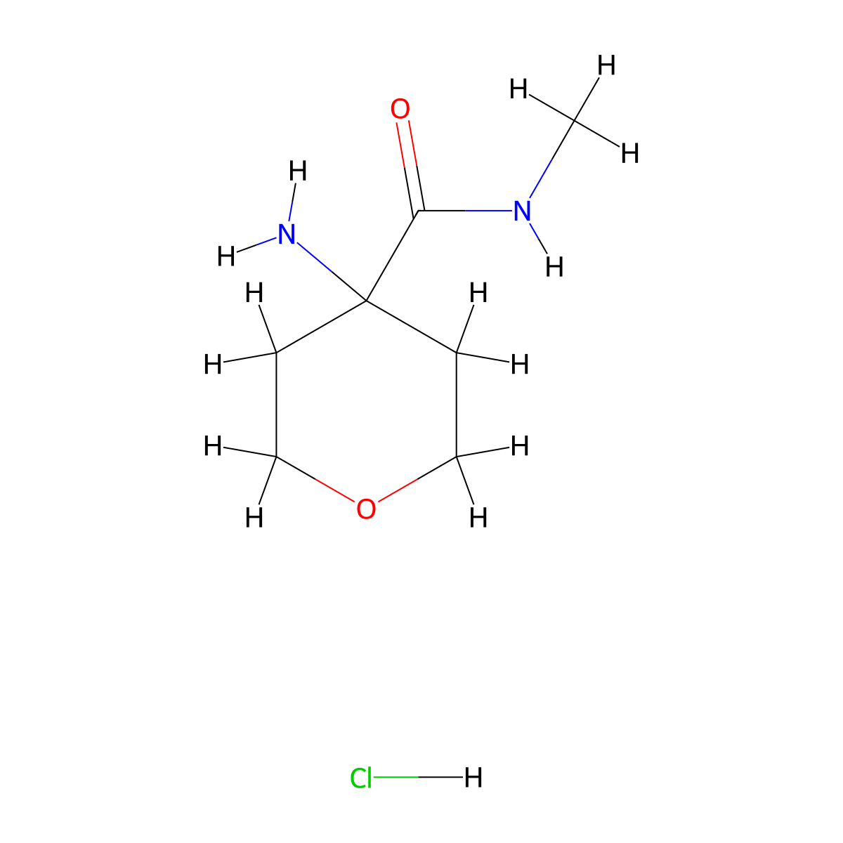 4-Amino-N-methyloxane-4-carboxamide hydrochloride molecular structure, CAS 2126162-80-7